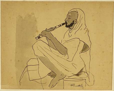 BOUVIOLLE Maurice (1893-1971) - Joueur de flûte 