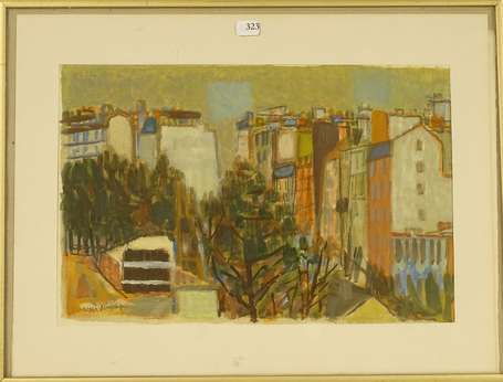 KERINEC Roger (1917-2001) - Rue de Brest. Gouache,