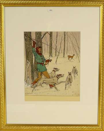 FREMOND André (1884-1965) - Chasse à courre. 