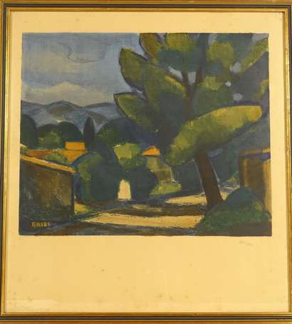 DRIES Jean (1905-1973) - Paysage fauve. 
