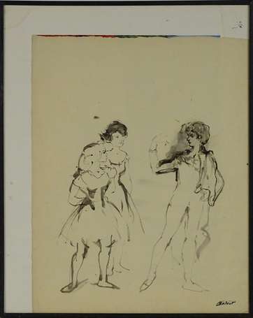 SALVAT François (1892-1976) - Comédiens. Encre et 