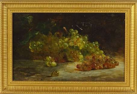 ECOLE FRANCAISE XIXe - Nature morte aux raisins. 