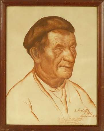 KOSLOFF XIX-XXe - Portrait d'homme basque. 