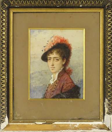 YVON Adolphe (1817-1893) - Portrait d'élégante. 