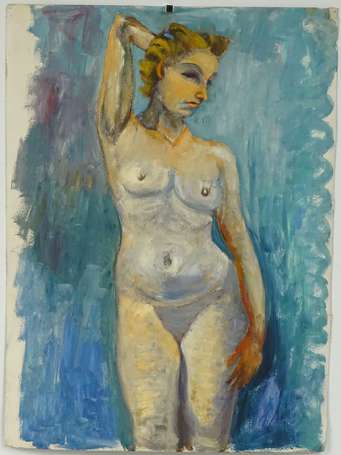 BOCHAROV Mikhaïl XXe - Femme nue. Huile sur 