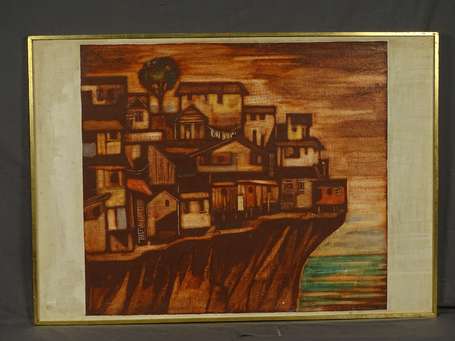 WAGNER Edith Xxé Slums Rio de Janeiro. Huile sur 