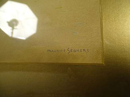 SEGHERS Maurice XXé - Etang. Aquarelle signée en 