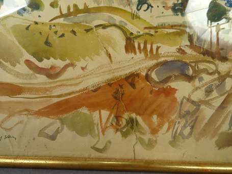 CRAMOYSAN Marcel  (1915-2007) Calvi. Aquarelle 