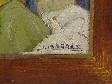 MARRET J. Xxème Les lavandières. Huile sur toile 