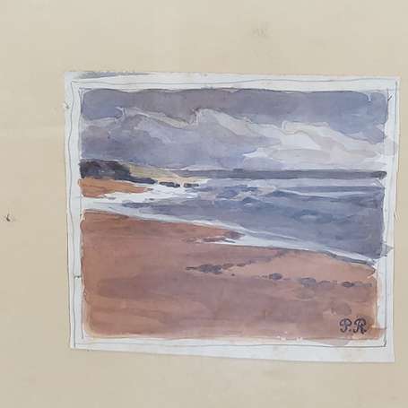 ROY Pierre (1880-950) Bord de mer. Aquarelle 