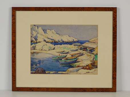 RAVEL E Xxé Calanque Aquarelle signée en bas à 