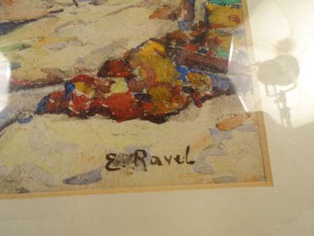 RAVEL E Xxé Calanque Aquarelle signée en bas à 