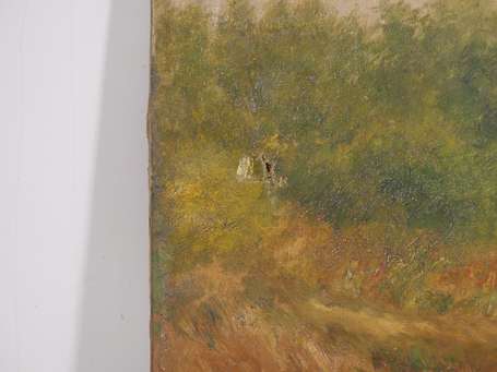ECOLE XIXé Paysage Huile sur toile 27 x 41 cm 