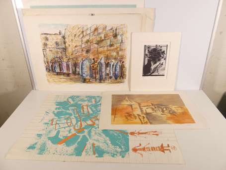 Lot de 8 lithographies dont Madeleine Cocteau, 