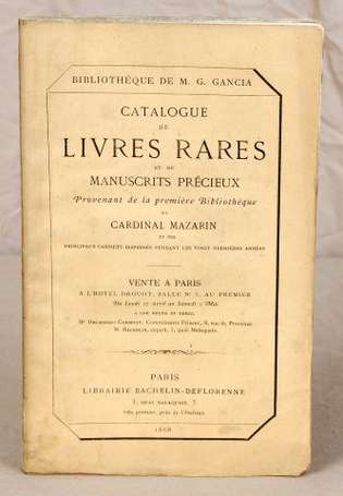 (Catalogue de vente publique).  Catalogue de 