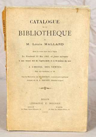(Catalogue de vente publique).  Bibliothèque de M.