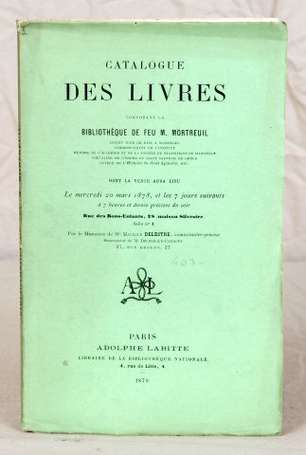 (Catalogue de vente publique).  Catalogue des 