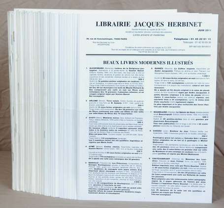 (Catalogues de la librairie Herbinet).  Ensemble 