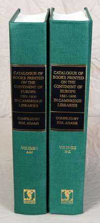 ADAMS (H.-M.). Catalogue of Books Printed on the 