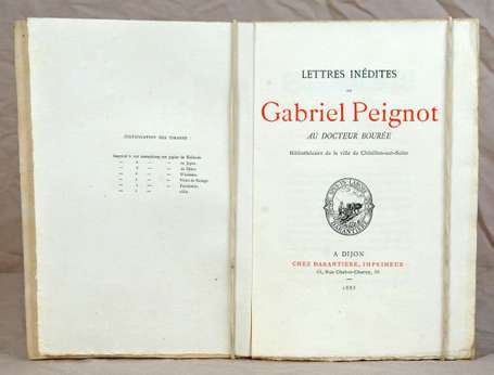 PEIGNOT (Gabriel). Lettres inédites de Gabriel 