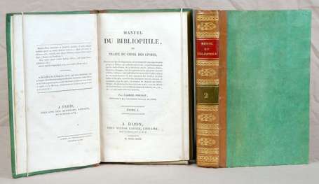 [PEIGNOT (Gabriel)]. Manuel du bibliophile ou 