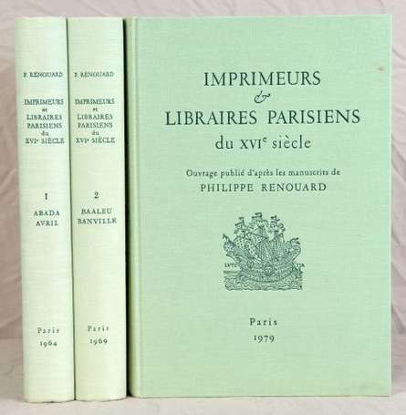 RENOUARD (Philippe). Imprimeurs et Libraires 