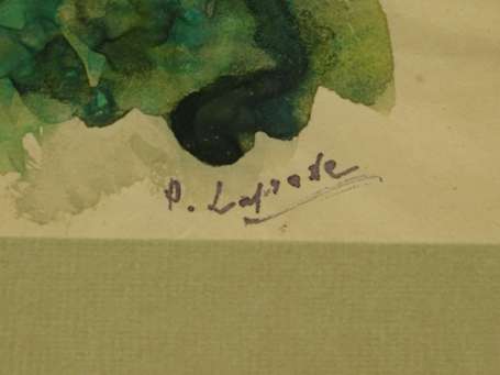 LAPRADE P, Xxé S. Paysage. Aquarelle signée en bas