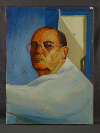 Ecole Xxe S - Portrait d'homme, huile sur toile. 