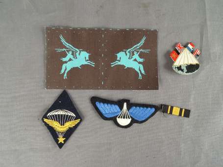 France - Lot parachutiste dont brevet tissu 2gm