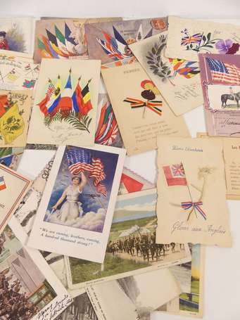 14/18 - Cartes postales - 45 cartes sur les alliés