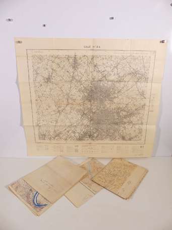 2GM - Divers- 4 cartes  Paris (us1944), Lille 