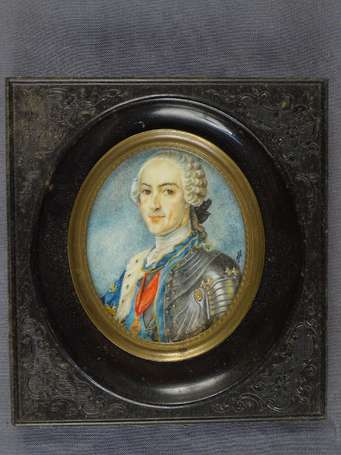 Miniature sur ivoire monogrammé , roi de France, 
