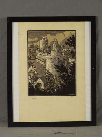 RENARD Georges Marcel (1899-1964). Vue du château 