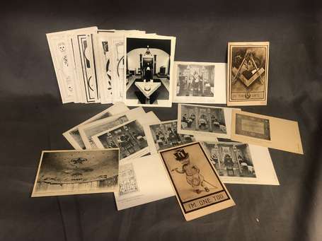 Franc Maçonnerie - ensemble de cartes postales sur