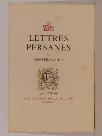MONTESQUIEU - Des Lettres Persanes - Lyon ; 