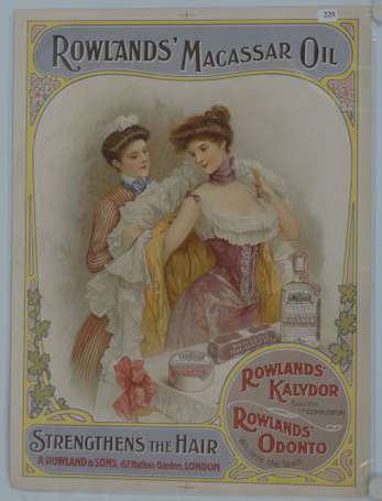 ROWLANDS' MACASSAR OIL : Affichette lithographiée,