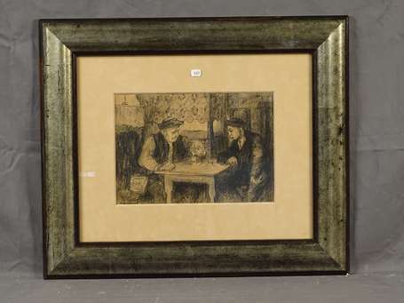 SIMON Henri (1910-1987) - Deux hommes à table, 