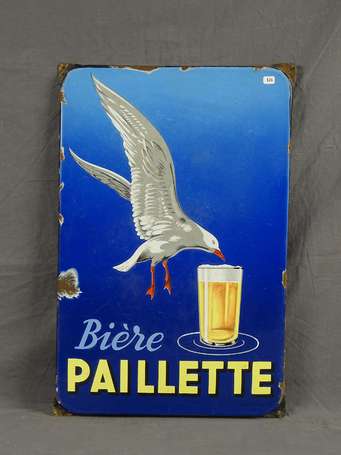 BIÈRE PAILLETTE /Le Havre : Plaque émaillée plate 