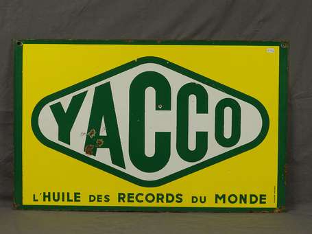 YACCO : Plaque émaillée double-face. 