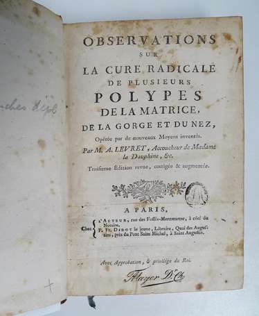 [MEDECINE] - LEVRET (André) - Observations sur la 