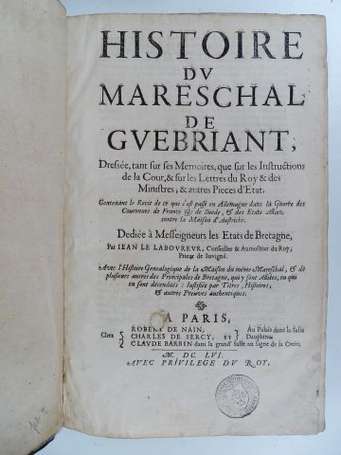 LE LABOUREUR (Jean) - Histoire du Mareschal de 