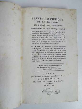 [MEDECINE] - BERTHE (J.-N.) - Précis historique de