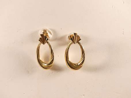 Paire de pendants d'oreilles en or jaune 18K (750 