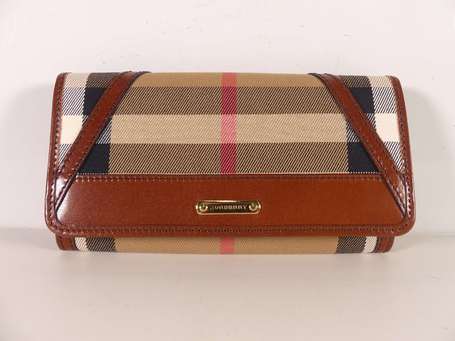 BURBERRY - Compagnon en toile imprimée tartan et 