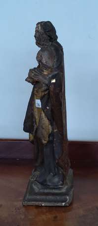 Vierge à l'enfant Sujet en bois sculpté polychrome