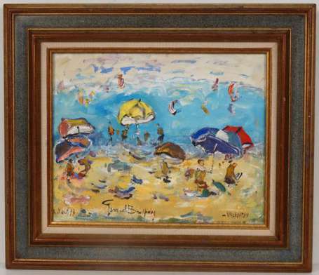 Boulfray Gérard 1937- Plage Valentin Huile sur 