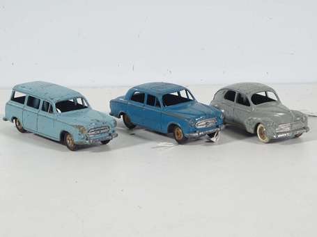 Dinky toys France - 3 voitures Peugeot - 