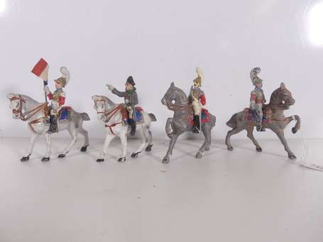 Quiralu - Napoléon  à cheval et 3 cavaliers 