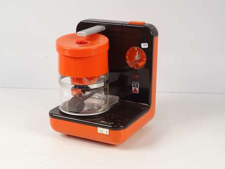 SEB, cafetière-réveil électrique orange et brun 