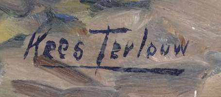 Terlow Kees 1890-1948 Percheur sur la grève Huile 